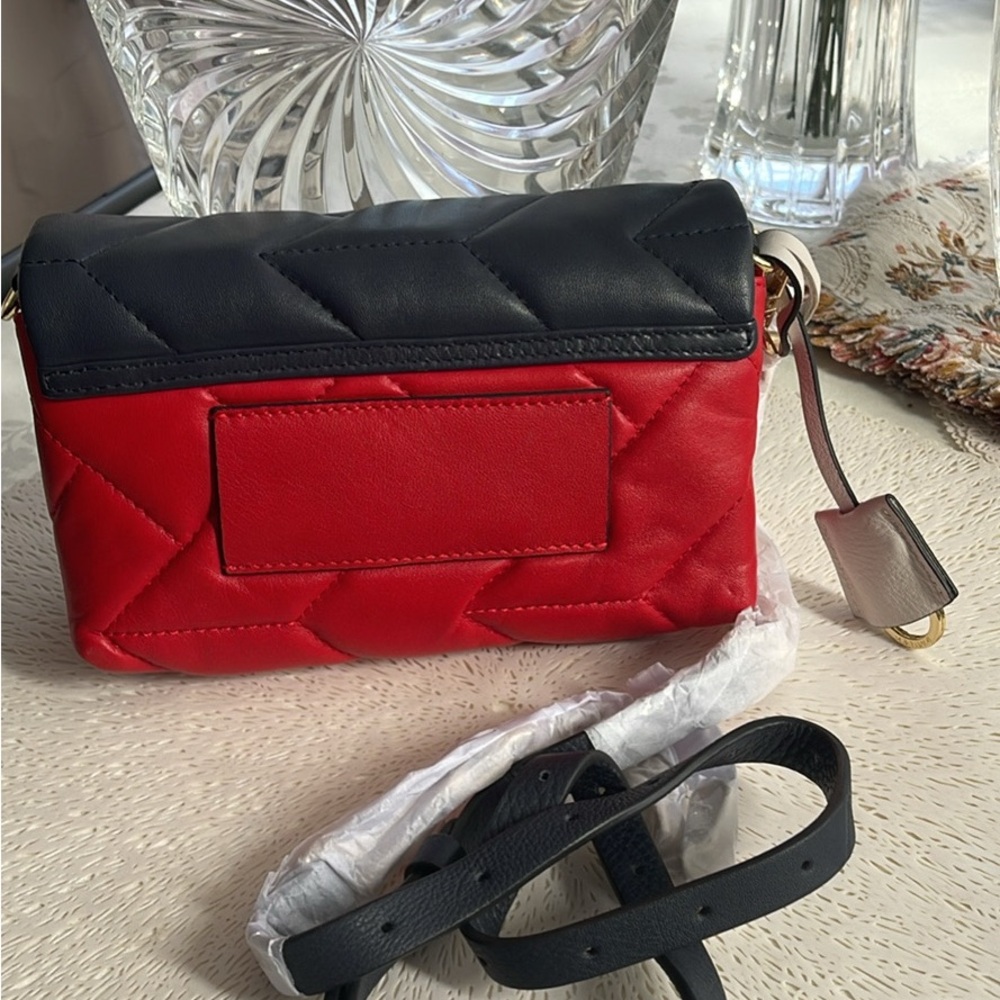 RADLEY LONDON Black and Red Quilted Crossbody Purse